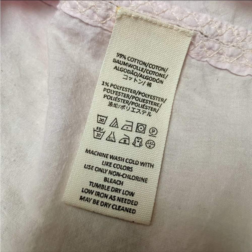 Free People Blush Pink Metallic Trim Cotton Button Down Blouse L Boho Top - Picture 16 of 16
